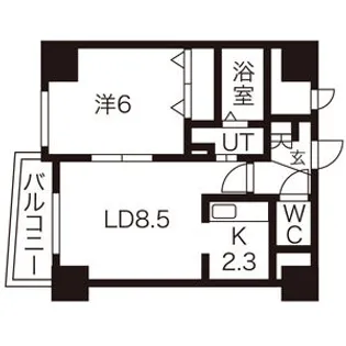 リライエンス円山【201号室】の間取り