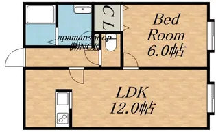 サンライズ伏見【202号室】の間取り