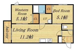 TREVENTI美術館西【1階】の間取り