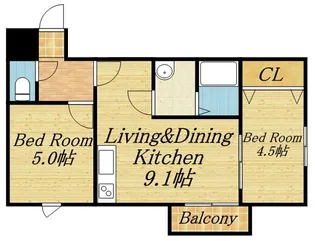 グランドジョラスN6【4階】の間取り