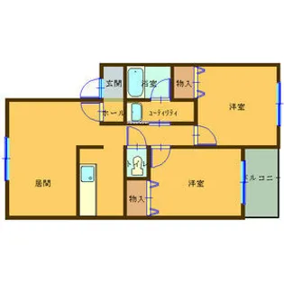 ボヌールN36【102号室】の間取り