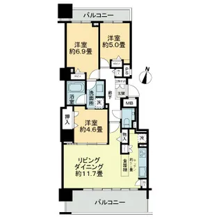 ライオンズ札幌クロスタウン【1405号室】の間取り