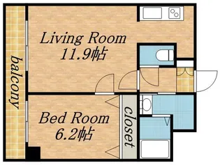 HK大通ハイム【7階】の間取り
