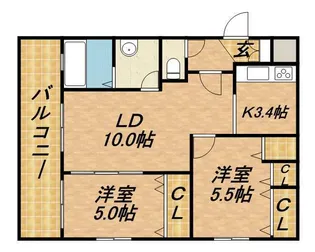 レイラ・ラ・セコンド【00401号室】の間取り