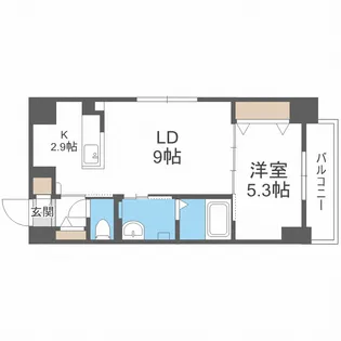 YUーCOURT 大通西13(ユーコート大通西13)【8階】の間取り