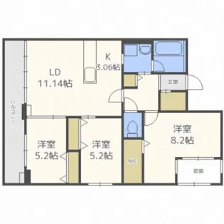 YAMAHANAーCITY.STELLA【402号室】の間取り