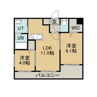 カーサフォレスト北円山【2階】の間取り