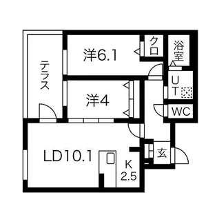 アルファスクエア円山2条【1階】の間取り