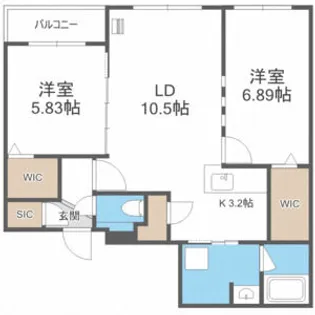 B,BLOOM S6(ブルーム エス6)【2階】の間取り