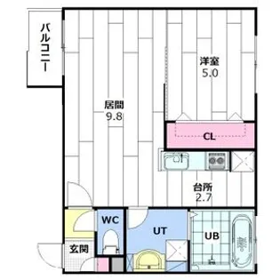 ANGEーROSE(アンジュ・ロゼ)【2階】の間取り