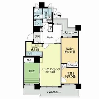 ライフプラザ北2条【1503号室】の間取り