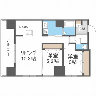 グラン札幌【9階】の間取り