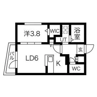アルファスクエア北12西3【00303号室】の間取り