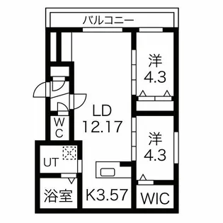 パレス楸【3階】の間取り