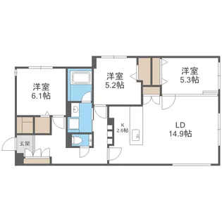 グレン山鼻【1階】の間取り