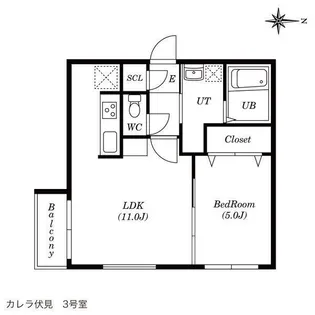 カレラ伏見【3階】の間取り