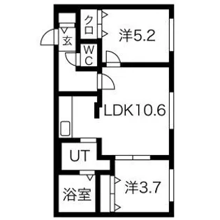 HALENIX札幌医大前【4階】の間取り