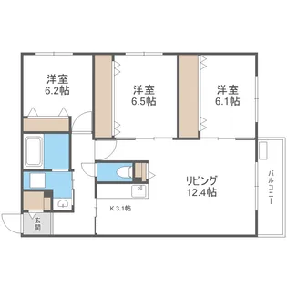 グランメール行啓通【4階】の間取り