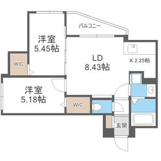 DIORE RESIDENCE SAPPORO【00308号室】の間取り