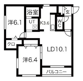 プラムクリークR【4階】の間取り