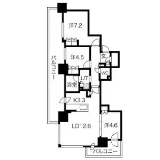 ザ・札幌タワーズ ウエストタワー【8階】の間取り