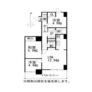 セザール伏見【201号室】の間取り