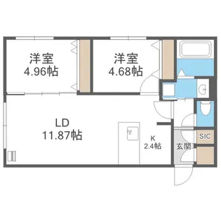 ガイアール南円山【1階】の間取り