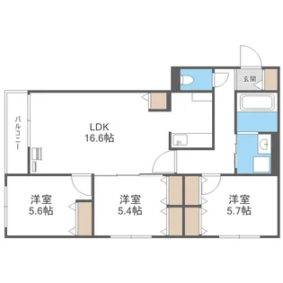 BLUE FOREST【102号室】の間取り