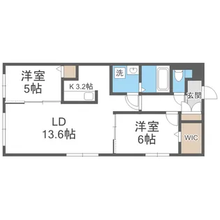 THE MODERN 伏見【102号室】の間取り
