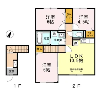 セザール山鼻【202号室】の間取り