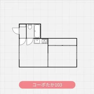 コーポたか【203号室】の間取り