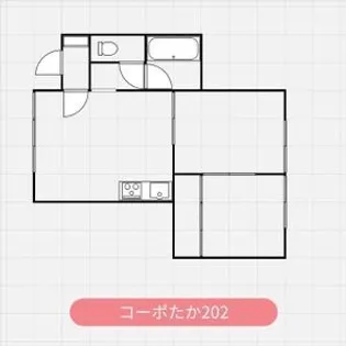 コーポたか【202号室】の間取り