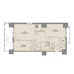 ジラフ大通西15プレミア【2階】の間取り