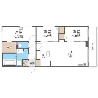BALBONI山鼻(バルボーニ山鼻)【105号室】の間取り