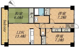クレア旭ヶ丘【209号室】の間取り