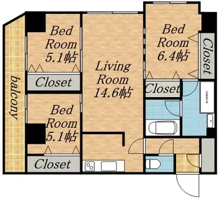 スペチアーレ伏見【3階】の間取り