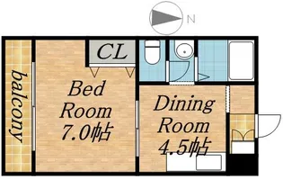内山マンション【406号室】の間取り