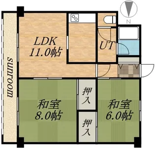 朝日レジデンス【602号室】の間取り