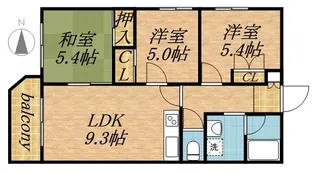 クレストテージ伏見【4階】の間取り
