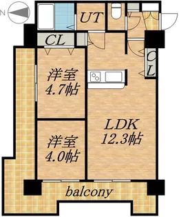 UURコート札幌北三条【14階】の間取り