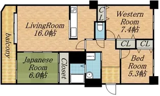 オリエンタルコート大友【301号室】の間取り