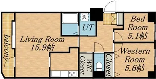 オリエンタルコート大友【807号室】の間取り