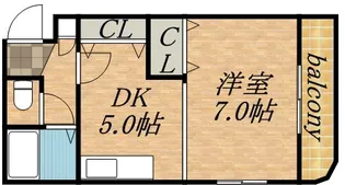 エンドレス三井南6条【00102号室】の間取り