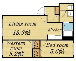 ハイデンス6ー22【1階】の間取り