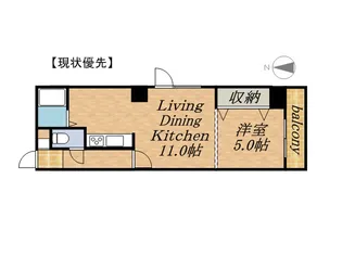 ミラバ札幌中央【1101号室】の間取り