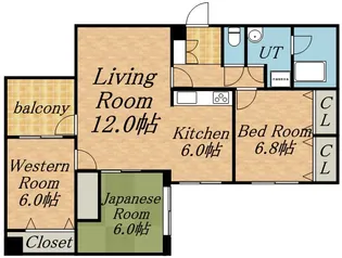 ハイム石蘭【102号室】の間取り