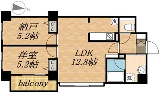 PRIME URBAN北3条通【00201号室】の間取り