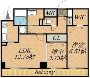 2LDKの間取り画像