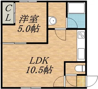 クリエイト伏見【103号室】の間取り