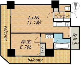 グランドタワー札幌【3階】の間取り